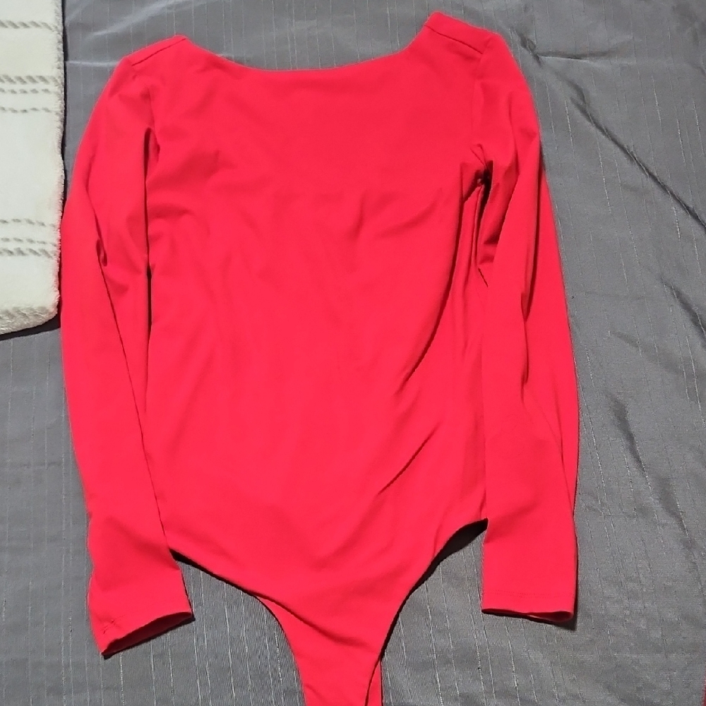 nuuds Bright Red Long Sleeve Kids One-Piece Bodysuit